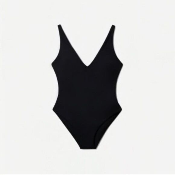 NWT Everlane The V-Neck Onepiece Swimsuit Black Small - Picture 4 of 12